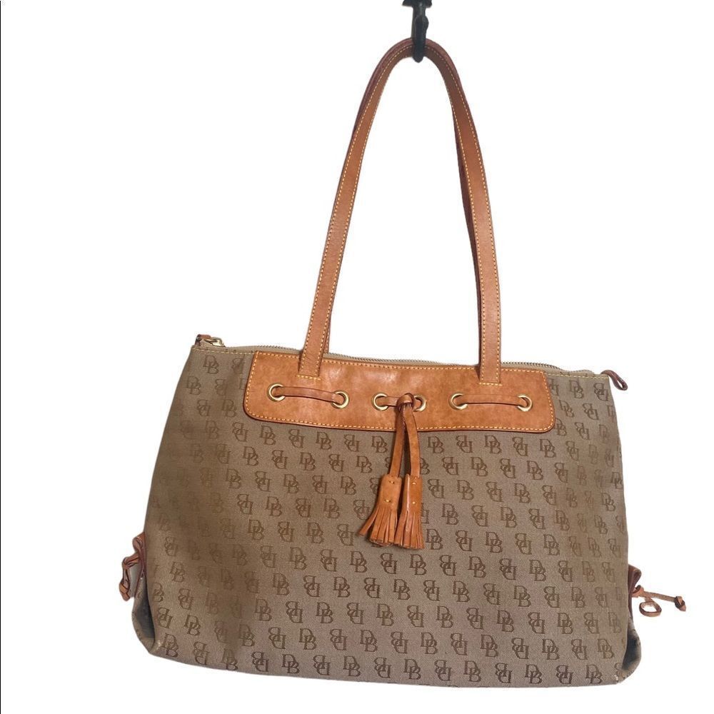 Vintage 90’s Dooney & Bourke Signature Initials Canvas Purse